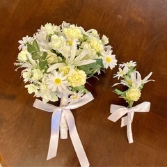 ウェディングフォトに★造花ブーケ&ブートニア