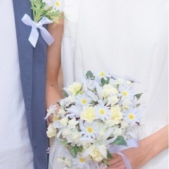 ウェディングフォトに★造花ブーケ&ブートニアの画像