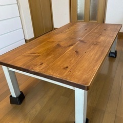 【商談中】重厚感ある無垢天板のローテブル130×70×38