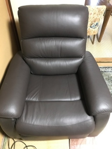 NITORI ニトリ 1人用電動本革リクライニングソファ 1人掛け用ソファー 電動リクライニング フットレスト Nビリーバ 本革 レザ