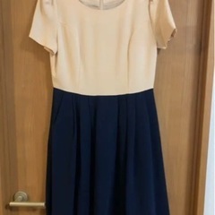 パーティードレス　ピンク×ネイビー切替　Mサイズ