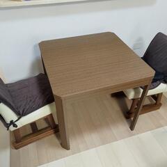 ▼お得【美品】ダイニングテーブルセット　　コタツ式　椅子　2人　...