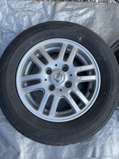ダンロップ夏タイヤ　日産純正アルミホイール　4本セット　ニッサン　モコ