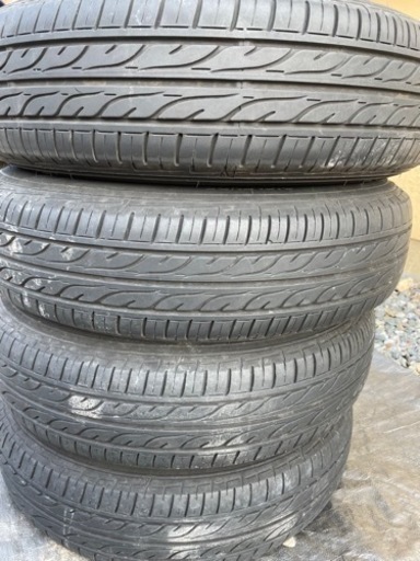 ダンロップ夏タイヤ　日産純正アルミホイール　4本セット　ニッサン　モコ