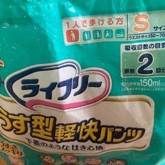受け渡し完了　ライフリー　うす型軽快パンツ　開封済み　残数17枚　男女兼用　Ｓサイズの画像