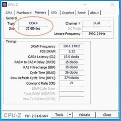 DDR4メモリ32GB（16GBｘ２枚）、動作確認済みの画像
