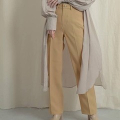 細魅せ！美脚パンツ●定価5,390円【新品】URBAN RESEARCHアーバンリサーチ●センタープレスパンツ●ベージュの画像