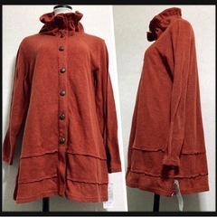 ꒰rosa d`oro꒱カーディガン 暖かフリース無地テラコッタ...