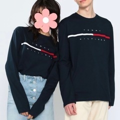 ユニセックスTOMMY HILFIGERトミーヒルフィガー 刺繍 ロングTシャツ XLの画像