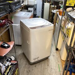 SHARP 洗濯機 7kg ES-T712-T 2020年製☆穴なしステンレス槽 風