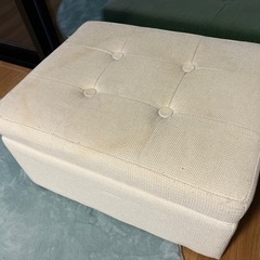 収納ボックス スツール(ファブリック素材、アイボリー)
