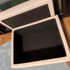 収納ボックス スツール(ファブリック素材、アイボリー)の画像