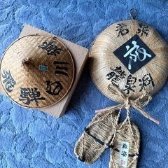 🇯🇵鮎釣り傘、国産わら草履セット🇯🇵の画像