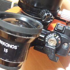 NIKONOS－V ニコノスV ワイドレンズ15㎜、20ｍｍ、ストロボ、アーム、ファインダー、ケース、特注アーム付きの画像