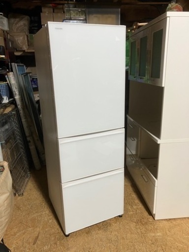 （取引決定）市内配送無料！  2019年製 東芝 3ドア冷凍冷蔵庫GR-M36SXV 右開き ガラスドア