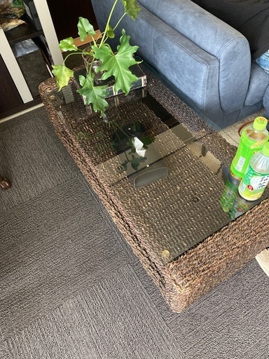 お洒落なバナナ木テーブル、ガラス