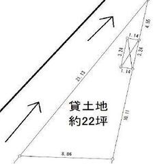 ★貸土地★  高槻市西面中　 ２２坪　 #資材置き場　＃トラック...
