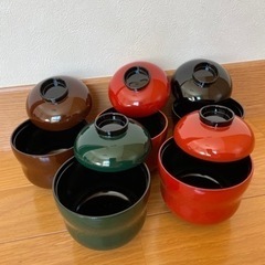 《お譲り先決定》本うるし　塗碗　5個セット