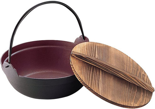 池永鉄工 南部池永　深型鍋 30cm 木蓋付 [IH対応] 卓上鍋 囲炉裏鍋 鉄の器