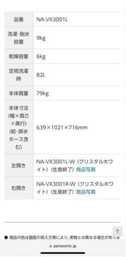 Panasonic ドラム式洗濯乾燥機 左開きタイプ