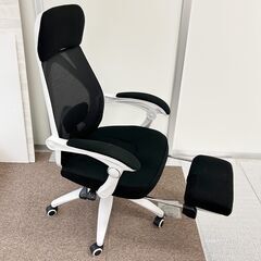 商談中【美品】リクライニングチェア DEVAISE オフィスチェア オットマン付 160° の画像