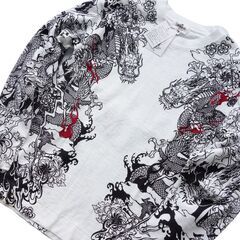 【未使用タグ付】 絡繰魂 長袖Tシャツ 龍神 Lサイズ 白 メン...