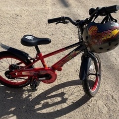 カーズ自転車　16 補助輪有り　カーズヘルメット付き(幼児用S)