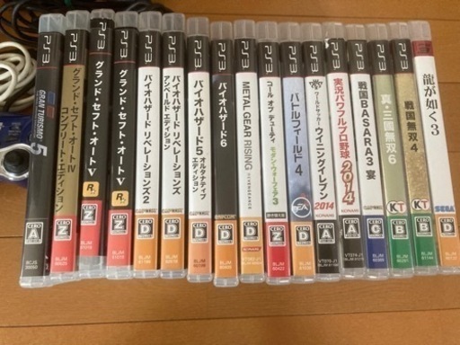 動作品 PS3本体一式 cech-3000B 人気ソフト16本 おまけつき