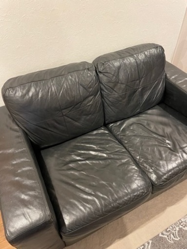 美品　本革　IKEA 2人掛けソファ