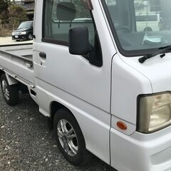 3/23ご購入有難うございました。取引キャンセルの為再出品します。スバル　サンバートラック　5速車　走行距離148000㎞　軽トラ☆エアコン付き☆社外アルミ付き☆車両整備済み☆程度良好！！の画像
