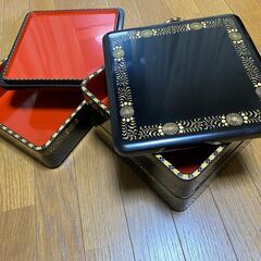 未使用 清雅堂 輪島塗 お重 重箱 3重 5重 漆器