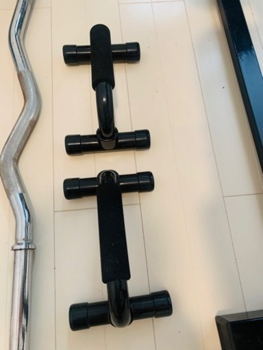 ベンチ　バーベル　ダンベル  シャフト アイロテック　ホームジム　筋トレ　プレート合計136kg 