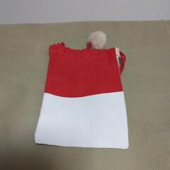 巾着袋　サンタクロース柄の画像