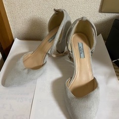 アンクルストラップ グレー ヒール 結婚式  23.0