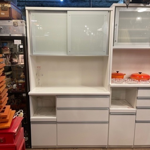 【売約済み】松田家具　ビガー　レンジ　食器棚　レンジボード　キッチン収納　スムースクローズ　モイス　ゆっくり閉まる　フルレール　引き出