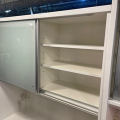 【売約済み】松田家具　ビガー　レンジ　食器棚　レンジボード　キッチン収納　スムースクローズ　モイス　ゆっくり閉まる　フルレール　引き出し　大容量　収納　キッチンボード　カップボード　検　綾野製作所　ニトリ　NITORI  上下セパレート　ソフトクローズ　大川家具の画像