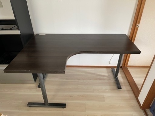 ((締日4月末まで))貰ってくださいL型デスク VOX2 150L-LBR/DBR/WH(黒) 配送可能