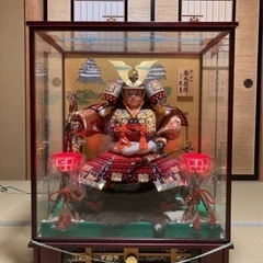 久月　五月人形　若大将飾　ケース　オルゴール付き