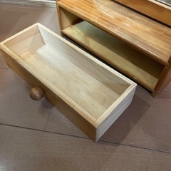 収納付きミラー　木製の画像