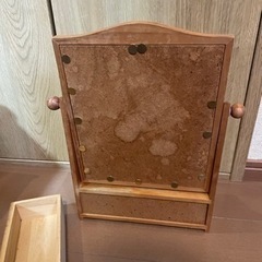 収納付きミラー　木製の画像