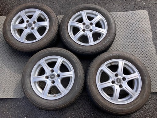 【売約済み ありがとうございました】TOYO NANOENERGY 3plus 175/65R14 BS製アルミホイール タイヤバリ山 ヴィッツ カローラ フィット ノート キューブ デミオ コルト等