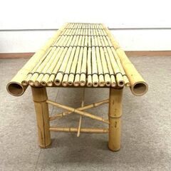 竹ベンチ ベンチチェア チェア 椅子 イス 緑台 生竹緑台 白竹緑台 天然竹緑台 インテリア 家具 縁側 茶屋 和家具 幅149cmの画像