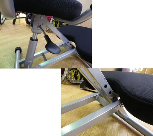 ニーリングチェア 背もたれ付き ブラック バランスチェア 姿勢矯正椅子