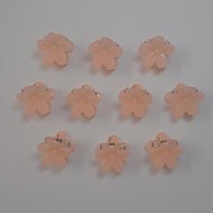 ①サーモンピンク お花ミニヘアクリップ