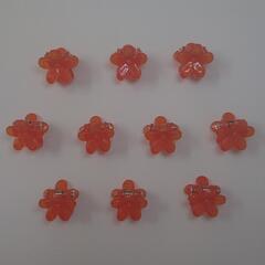 ④オレンジ お花ミニヘアクリップ