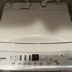 洗濯機　Hisense HW-T55D 2020年製の画像