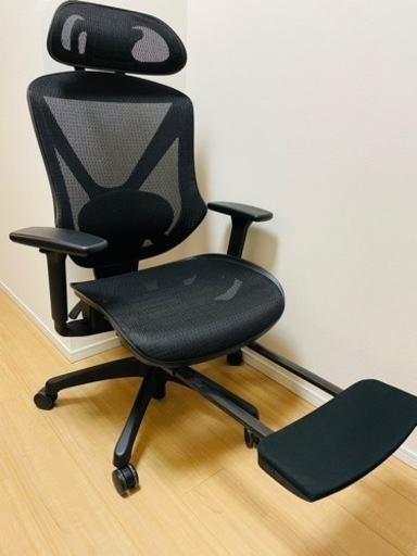 リクライニングワークチェア(フォリスト フットレスト付き BK)