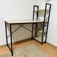 ラック付きデスク　オーク