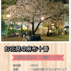 麻布十番で夜桜お花見
