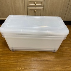 プラスチックケース　コロ付収納ケース　3個
